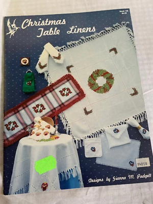 Christmas Table Linens counted cross stitch design book no 139 - $10.14