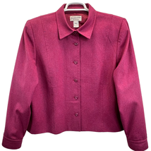 Pendleton Womens Virgin Wool Blazer Purple 18 Button Front Stitched Plus... - $31.79