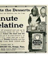 1904 Minute Gelatin Dessert Whitman Advertisement Ephemera 4.75 x 3.75&quot; - £10.21 GBP