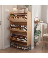 Shoe Cabinet Freestanding Tipping Bucket Shoe Rack Organizer with 3 Flip... - $5,196.44 MXN