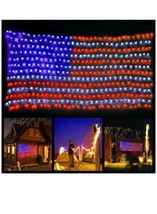 Patriotic decor Memorial Day Labor Day LED American Flag String Lights (a) S15 - £101.67 GBP