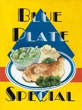 Blue Plate Special Diner Restaurant Metal Home Decor Sign - $16.95