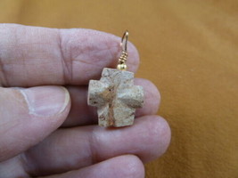 (CR502-48) 3/4&quot; Fairy Stone Pendant Christian Cross Staurolite Crystal Gold - £16.26 GBP