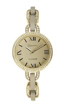NEW Geneva 9471 Women&#39;s Platinum Aigle Collection Beige/Gold Bangle Cute Watch - £16.84 GBP