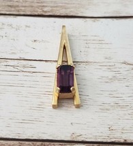 Vintage Avon Pendant Gold Tone with Dark Purple Gem - No Chain Included - £13.58 GBP