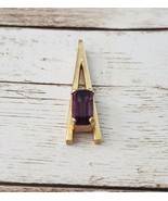 Vintage Avon Pendant Gold Tone with Dark Purple Gem - No Chain Included - £13.36 GBP