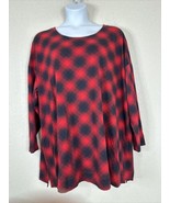 NWT J. Jill Womens Plus Size 3X Red Check Simply Supima Scoop Neck Tunic... - £24.77 GBP