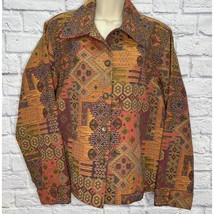 Coldwater Creek Tapestry Blazer Jacket Size 1X Boho Western Aztec Pink O... - $49.45