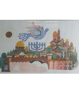 Amram Ebgi Ltd Ed Hand Colored Embossed Art Etching Intaglio Peace to Je... - $2,474.01