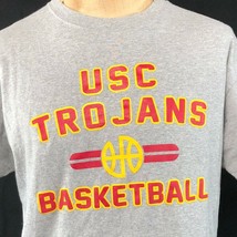 USC Trojans Basketball Gray T-Shirt L/XL Mens 46x28 NCAA University So Calif - £15.06 GBP