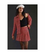 New Anthropologie Anna Sui Plaid Mini Skirt $414 SIZE 2 Red - £69.38 GBP