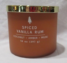 Kirkland&#39;s 14 oz Large 3-Wick Candle up to 40 hrs SPICED VANILLA RUM coconut - £22.39 GBP