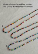 Bunt Samen Perlenkette,Mehrfarbige Strand Halskette für Damen,Regenbogen... - £70.22 GBP