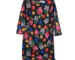 Calvin Klein Bell Sleeve Shift Dress Womens 14 Black Floral Poly Spandex... - $48.19