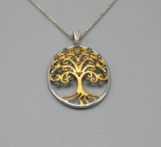 Kay Tree of Life Pendant Necklace Vermeil 925 JWBR KA1772 11&quot; Sterling Silver - £53.14 GBP