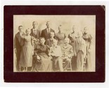 Well Dressed Large Family Photo on Board Couple with 6 Sons and 4 Daught... - $17.82