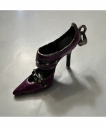 Purple High Heel Pendant / Charm With Rhinestones For Bracelet Or Necklace - $10.06
