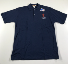 Vintage Detroit Tigers Polo Shirt Mens Large Navy Blue 1987 World Series Champs - £18.42 GBP