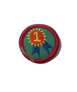 Girl Scout 1990&#39;s Junior MY SELF ESTEEM BADGE Being My Best #1 Blue Ribb... - £3.85 GBP