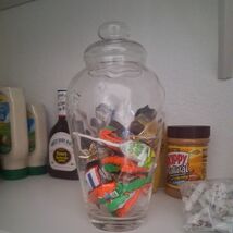 Swirl Top Glass Apothecary Jar 10 Inch General Store Candy Jar - $15.84