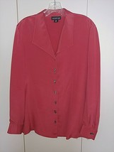 August Max Ladies Ls 100% Silk Button TOP-2-LOVELY UNWORN-TRIED ON-SLIPPERY-NICE - £10.46 GBP