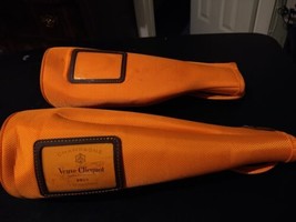 Veuve Clicquot Orange Insulated Champagne Bottle Bags Zip Carry 2 Pieces - $16.73
