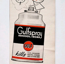1956 Gulfspray Aerosol Insect Deterrent Advertisement Bug Killer Spray D... - $364.42 MXN