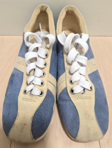 Vintage 1970s  Hush Puppies Women's Blue Suede Bowling Shoes - $39.59