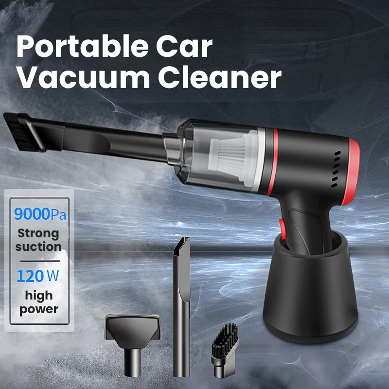 Portable Wireless 120W Car Vacuum Cleaner With Charging Base Home Auto Interior - £35.88 GBP