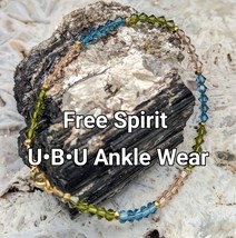 UBU Pullover Ankle Bracelet &quot;Free Spirit&quot; Swarovski Crystals Gold Filled Beads - £22.00 GBP