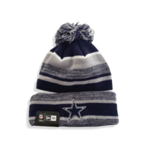 Dallas Cowboys NFL New Era Basic Knit Cuff Pom Skull Cap Navy/White/Gray OSFM - £23.12 GBP