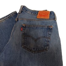Levi&#39;s 501 Blue Jeans 36x30 Light Wash Straight Leg Button Fly - $28.95