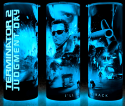 Glow in the Dark Terminator 2 90s SciFi Movie I&#39;ll Be Back Cup Tumbler  ... - $22.72