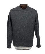 Vintage Lands&#39; End Shetland Wool Crew Neck Sweater Gray Made in England ... - £37.35 GBP