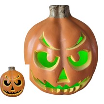 Vintage 10 in Blow Mold Lighted Halloween Jack-O-Lantern Pumpkin Spooky - £19.41 GBP