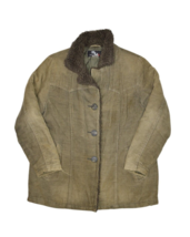 Vintage Corduroy Jacket Womens 14 Olive Insulated Coat Faded Mid Length SM2 - £21.57 GBP