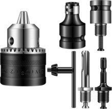 Lothee 6 Pcs 1/2-20Unf Mount 1.5-13 Mm Capacity Drill Chuck Set With Converter - $33.99