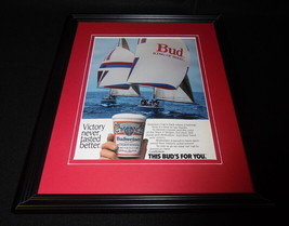 1987 Budweiser Beer America&#39;s Cup Framed 11x14 ORIGINAL Vintage Advertis... - $34.64