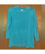 Croft And Barrow Sweater Soft Teal Color 3/4 Sleeve - $24.70 CAD