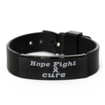 Motivational Metastatic Breast Cancer Black Shark Mesh Bracelet, Hope Fight Cure - £19.40 GBP
