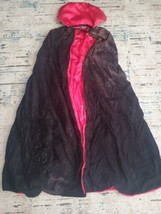 Deluxe Crushed Black Velvet Red Satin Lining Collar Costume Cape High Quality Ch - £20.63 GBP