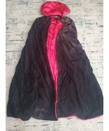 Deluxe Crushed Black Velvet Red Satin Lining Collar Costume Cape High Qu... - £20.25 GBP
