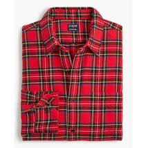 J Crew Factory Men&#39;s Classic Plaid Flannel Shirt | MED, Red, Black NWT - £26.22 GBP