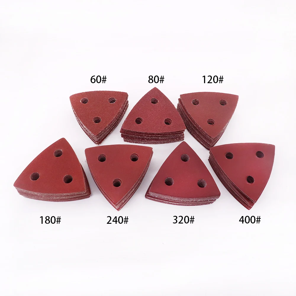 25Pcs 3 Holes Triangle Sandpaper 3-1/8&quot; 80mm Sanding Sheets 80/120/180/240/320/4 - £152.00 GBP