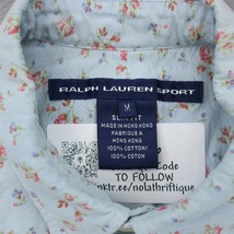Ralph Lauren Sport Shirt Mens M Blue Floral Button Up Half Sleeve Collared Top - £20.55 GBP