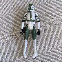 Star Wars Clone Wars Clone Trooper Commander Gree Figure 3.75" With Helm... - $16.65