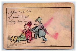 Artist Signed Lederer Comic Police and Drunk Man Needs Push UNP DB Postcard R26 - $6.20