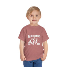 Toddler Cotton T-Shirt, &quot;Mountains are my happy place&quot;, Kids Graphic Tee... - £15.58 GBP