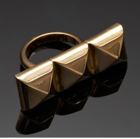 CC SKYE Mackenzie Pyramid Knuckle Ring 18 K Gold Plate Sz 7 NEW $150 Shopbop - $87.37