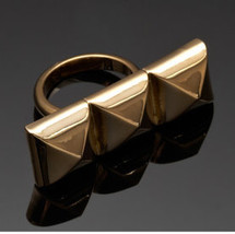 CC SKYE Mackenzie Pyramid Knuckle Ring 18 K Gold Plate Sz 7 NEW $150 Sho... - $87.37